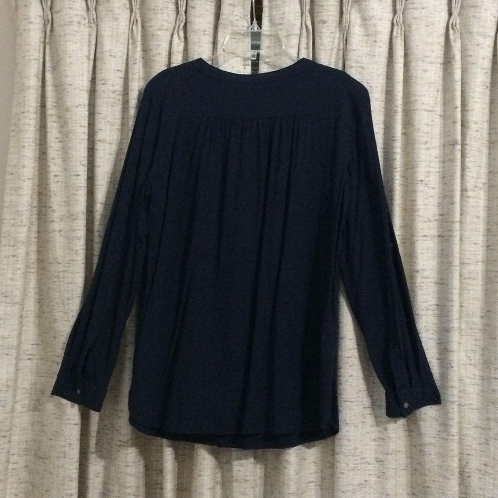 Ann Taylor LOFT Roll Tab Navy Tunic - Picture 5 of 7